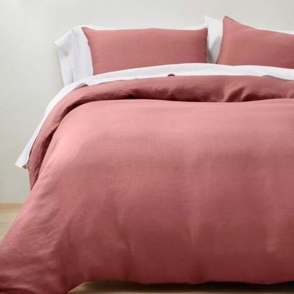 Brand New with Tags Hemp Duvet & Sham Set - Casaluna, Rose, King.